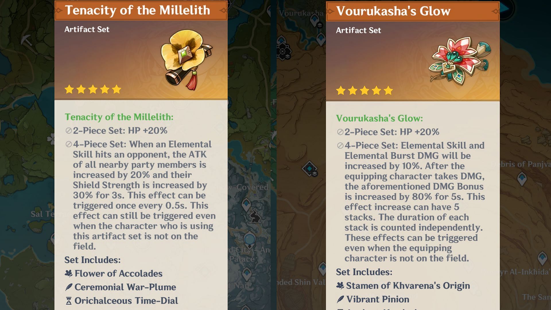 2pc HP% + 2pc HP% sets can buff Dahlia's shield (Image via Sportskeeda Gaming/HoYoverse)